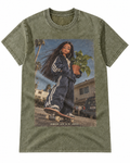 Olive Washed Doll Running Late Is My Cardio Graphic Tee